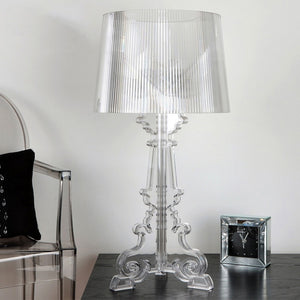 Clear Acrylic 20" High Accent Table Lamp Transparent Bedside Lamp LED Crystal Bedroom Nightstand Lamp Living Room US EU Plug E27