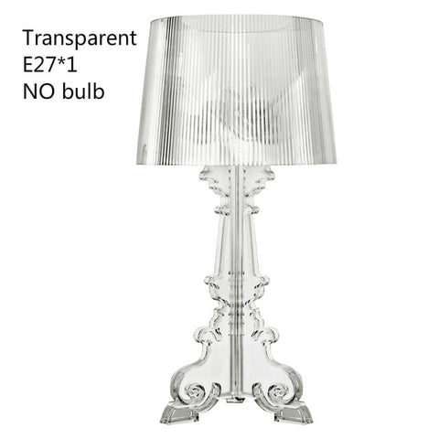 Clear Acrylic 20" High Accent Table Lamp Transparent Bedside Lamp LED Crystal Bedroom Nightstand Lamp Living Room US EU Plug E27