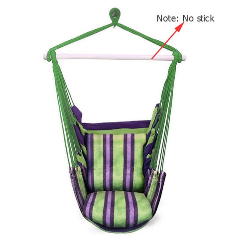 Garden Hanging Chair Swinging Indoor Outdoor Hammocks Thick Canvas Dormitory Swing With 2 Pillows Hammock Without Wooden Sticks