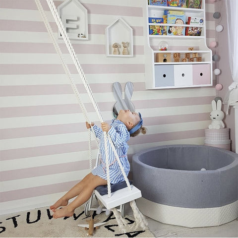Nordic Wind Ins Explosive Wooden Indoor Children's Swing Children's Room Decorative Creative Toys Hanging Chair  Furniture