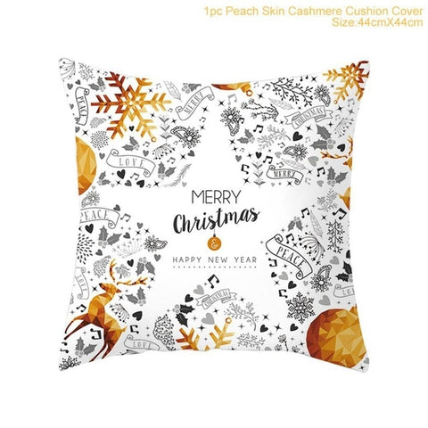 FENGRISE 45x45cm Cotton Linen Merry Christmas Cover Cushion Christmas Decor for Home Happy New Year Decor 2019 Navidad Xmas Gift