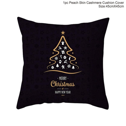 FENGRISE 45x45cm Cotton Linen Merry Christmas Cover Cushion Christmas Decor for Home Happy New Year Decor 2019 Navidad Xmas Gift