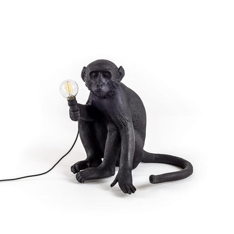 Resin Black White Gold Monkey Lamp Pendant Light For Living Room Lamps Art Parlor Study Room Led Lights lustre With E27 Led Bulb