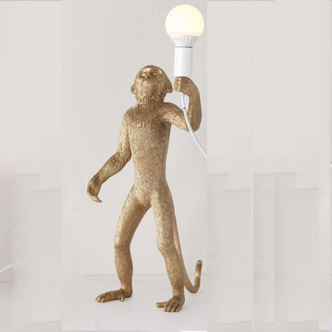 Resin Black White Gold Monkey Lamp Pendant Light For Living Room Lamps Art Parlor Study Room Led Lights lustre With E27 Led Bulb