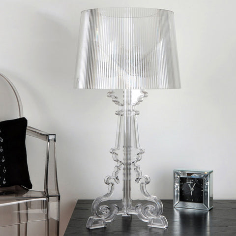 Modern Clear Acrylic Accent Table Lamp Transparent Bedside Light LED Crystal Desk Lamp Living Room Loft Decor Luminaire Suspendu