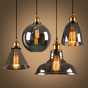 Nordic Vintage Pendant Lights Glass Lamp Loft Kitchen Dining Lighting Retro Cafe Bar Restaurant Hanging Lamp Industrial Lamp