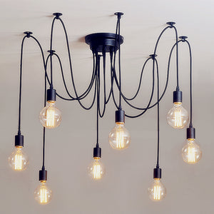 Chandelier DIY Art Spider Ceiling Lamp Fixture Light Hanging Mordern Nordic Retro Edison Bulb Light Vintage Loft Antique hanging