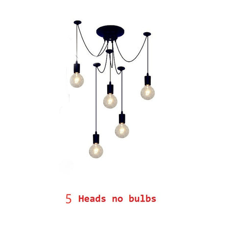 Chandelier DIY Art Spider Ceiling Lamp Fixture Light Hanging Mordern Nordic Retro Edison Bulb Light Vintage Loft Antique hanging