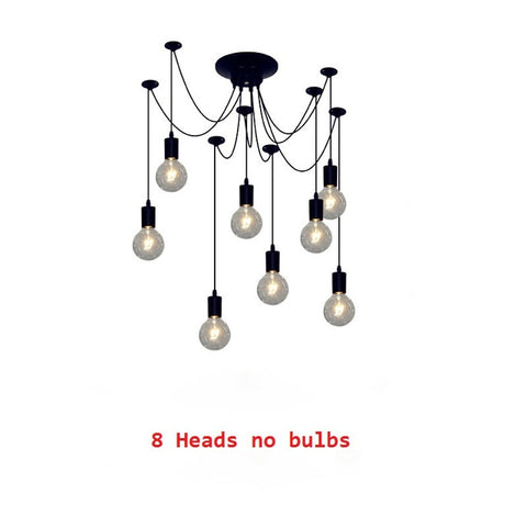 Chandelier DIY Art Spider Ceiling Lamp Fixture Light Hanging Mordern Nordic Retro Edison Bulb Light Vintage Loft Antique hanging