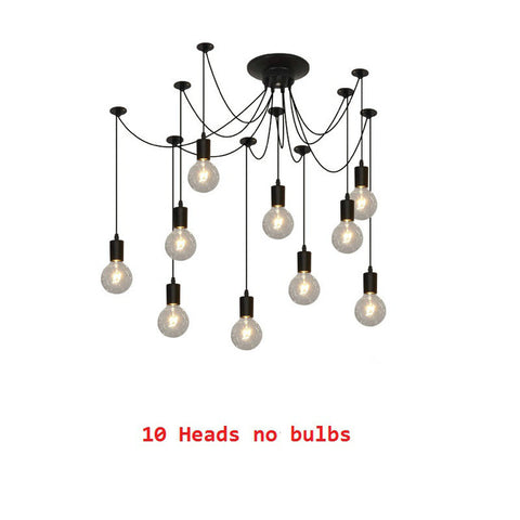 Chandelier DIY Art Spider Ceiling Lamp Fixture Light Hanging Mordern Nordic Retro Edison Bulb Light Vintage Loft Antique hanging