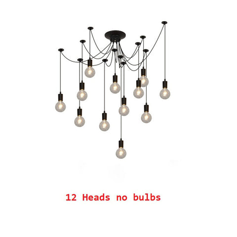 Chandelier DIY Art Spider Ceiling Lamp Fixture Light Hanging Mordern Nordic Retro Edison Bulb Light Vintage Loft Antique hanging