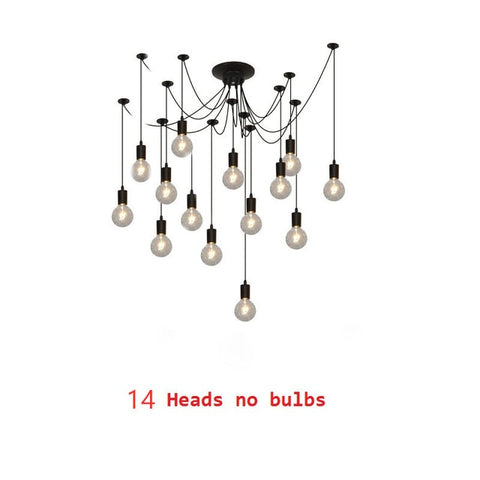 Chandelier DIY Art Spider Ceiling Lamp Fixture Light Hanging Mordern Nordic Retro Edison Bulb Light Vintage Loft Antique hanging