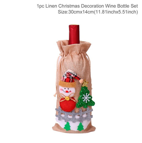 FENGRISE Santa Claus Wine Bottle Cover Christmas Decorations For Home 2019 Christmas Stocking Gift Navidad New Year's Decor 2020