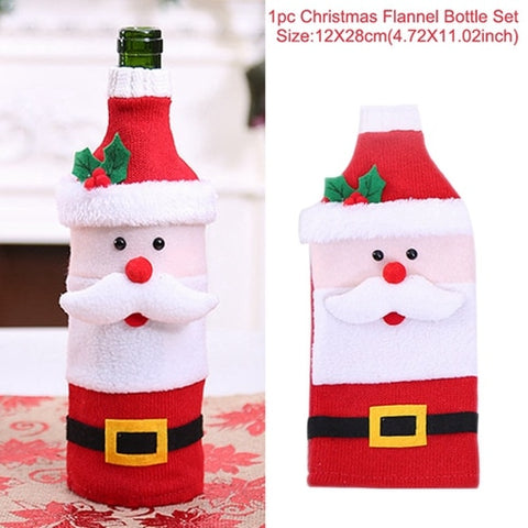 FENGRISE Santa Claus Wine Bottle Cover Christmas Decorations For Home 2019 Christmas Stocking Gift Navidad New Year's Decor 2020