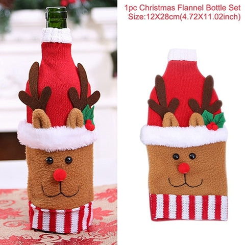 FENGRISE Santa Claus Wine Bottle Cover Christmas Decorations For Home 2019 Christmas Stocking Gift Navidad New Year's Decor 2020