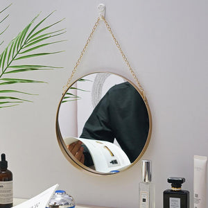 Nordic Hanging Mirror Geometric Round Phnom RemovablePenh Wall Mount MirrorSalon Wall Art Toilet Bathroom For Home Decor