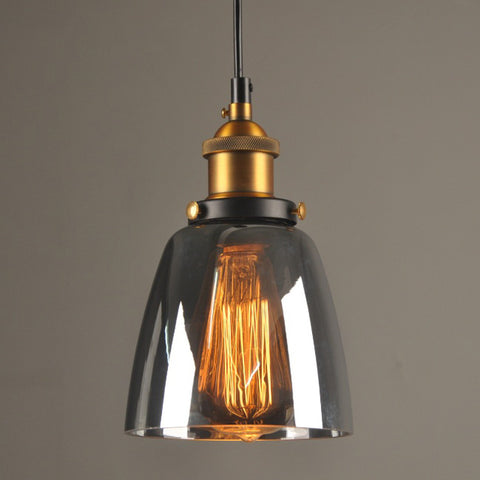 Vintage Pendant Lights Glass Pendant Lamps Loft Industrial Hang Lamp Smoky Grey Lamparas De Techo Colgante Modern Lustre Pendent