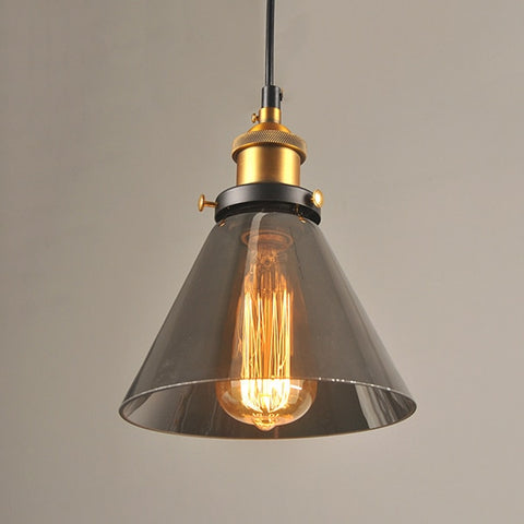 Vintage Pendant Lights Glass Pendant Lamps Loft Industrial Hang Lamp Smoky Grey Lamparas De Techo Colgante Modern Lustre Pendent