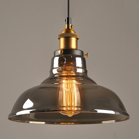 Vintage Pendant Lights Glass Pendant Lamps Loft Industrial Hang Lamp Smoky Grey Lamparas De Techo Colgante Modern Lustre Pendent