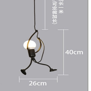 Creative Little Man Pendant Lights Climbing Pendant Lamp for Children Room Hanging Lamp Metal Cord Pendant Lamps Art Decoration