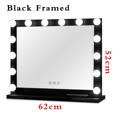 Hollywood Style Frameless Lighted Vanity Makeup Mirror with Lights Adjustable Brightness Mirrors Beauty Salon Cosmetic Artist