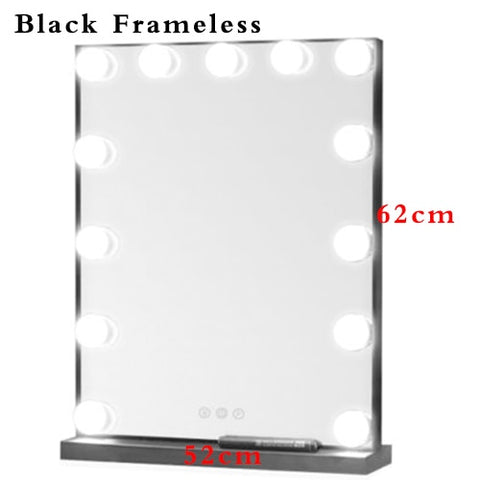 Hollywood Style Frameless Lighted Vanity Makeup Mirror with Lights Adjustable Brightness Mirrors Beauty Salon Cosmetic Artist