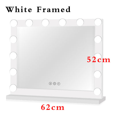 Hollywood Style Frameless Lighted Vanity Makeup Mirror with Lights Adjustable Brightness Mirrors Beauty Salon Cosmetic Artist