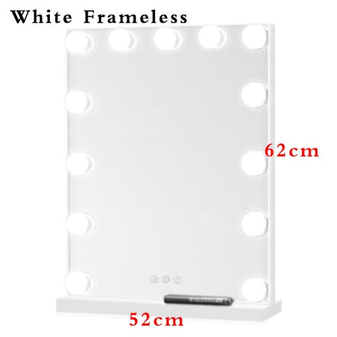 Hollywood Style Frameless Lighted Vanity Makeup Mirror with Lights Adjustable Brightness Mirrors Beauty Salon Cosmetic Artist