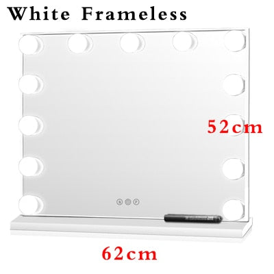 Hollywood Style Frameless Lighted Vanity Makeup Mirror with Lights Adjustable Brightness Mirrors Beauty Salon Cosmetic Artist