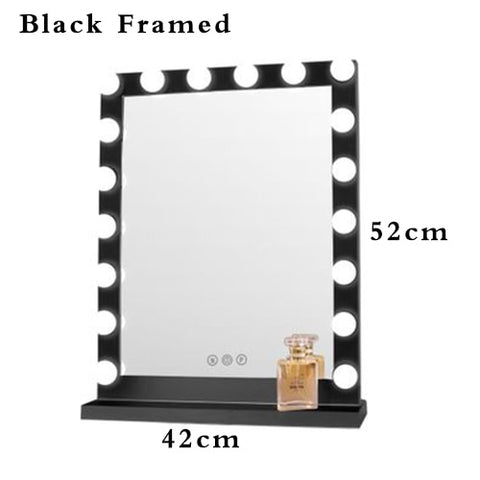 Hollywood Style Frameless Lighted Vanity Makeup Mirror with Lights Adjustable Brightness Mirrors Beauty Salon Cosmetic Artist