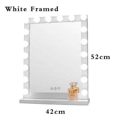 Hollywood Style Frameless Lighted Vanity Makeup Mirror with Lights Adjustable Brightness Mirrors Beauty Salon Cosmetic Artist