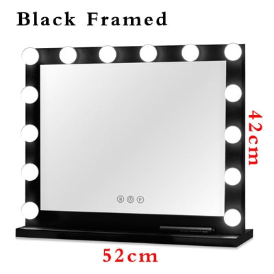 Hollywood Style Frameless Lighted Vanity Makeup Mirror with Lights Adjustable Brightness Mirrors Beauty Salon Cosmetic Artist