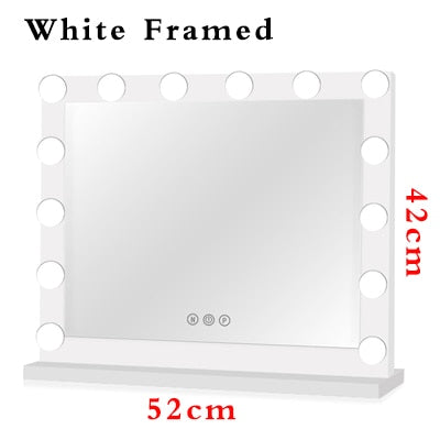 Hollywood Style Frameless Lighted Vanity Makeup Mirror with Lights Adjustable Brightness Mirrors Beauty Salon Cosmetic Artist