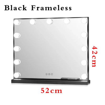 Hollywood Style Frameless Lighted Vanity Makeup Mirror with Lights Adjustable Brightness Mirrors Beauty Salon Cosmetic Artist