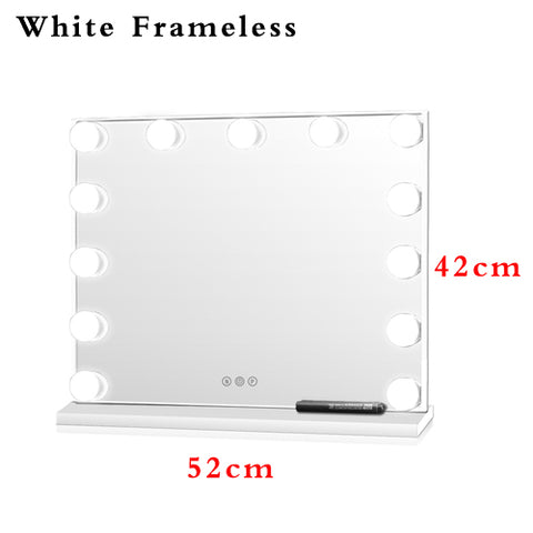 Hollywood Style Frameless Lighted Vanity Makeup Mirror with Lights Adjustable Brightness Mirrors Beauty Salon Cosmetic Artist