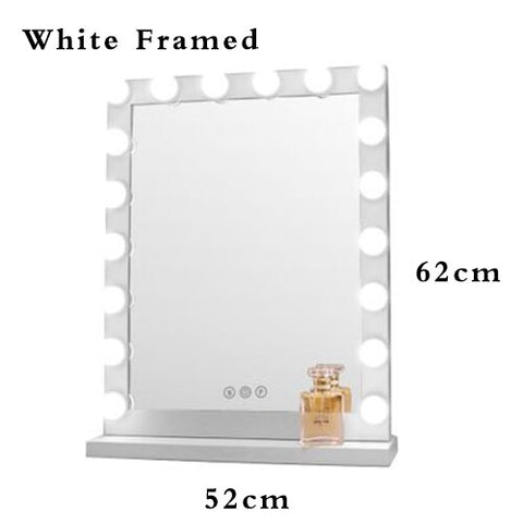 Hollywood Style Frameless Lighted Vanity Makeup Mirror with Lights Adjustable Brightness Mirrors Beauty Salon Cosmetic Artist