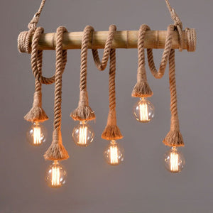 1PCS Vintage Rope Pendant Light Lamp Loft Creative Personality Industrial Retro Lamp Edison Bulb American Style For Living Room