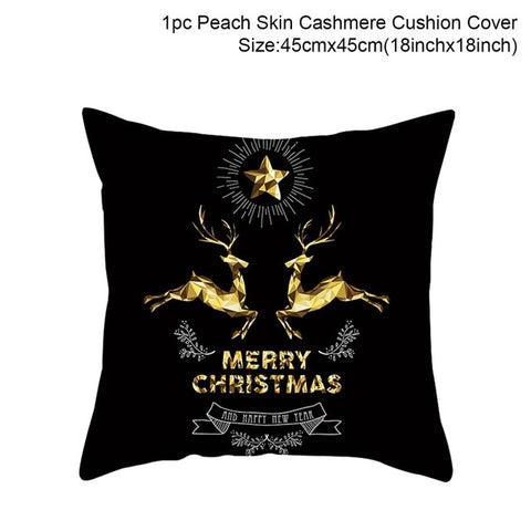 FENGRISE 45x45cm Cotton Linen Merry Christmas Cover Cushion Christmas Decor for Home Happy New Year Decor 2019 Navidad Xmas Gift