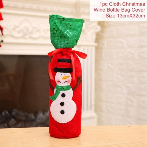 FENGRISE Santa Claus Wine Bottle Cover Christmas Decorations For Home 2019 Christmas Stocking Gift Navidad New Year's Decor 2020