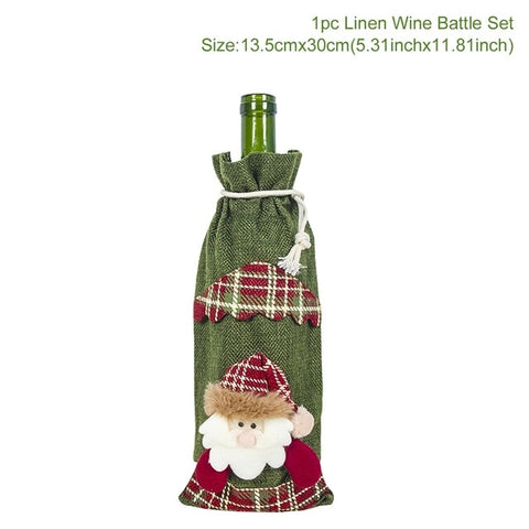 FENGRISE Santa Claus Wine Bottle Cover Christmas Decorations For Home 2019 Christmas Stocking Gift Navidad New Year's Decor 2020