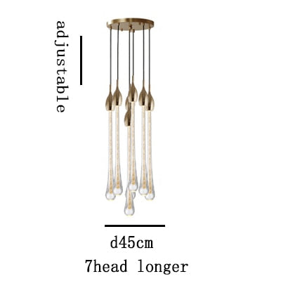 Modern Cyrstal Luxury Pendant Lights Gold Plating Kitchen Hotel Hall Nordic Light Hanging Lamp Bedroom Art Pendant Lamp Lighting