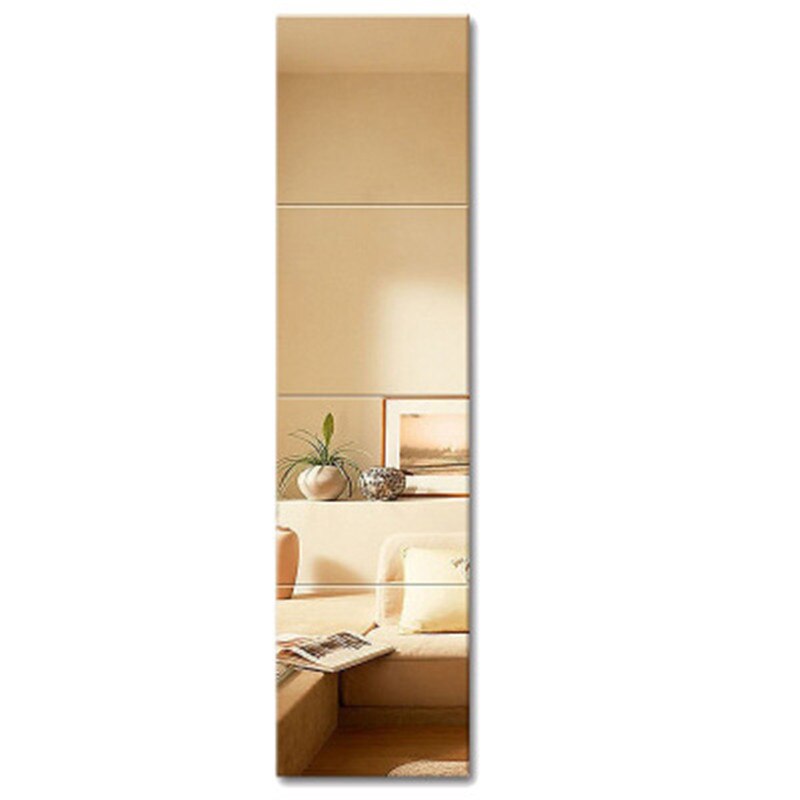 4Pcs22*22 Dressing mirror pasted on the wall can be pasted and spliced household use in student dormitory and full-body mirrors