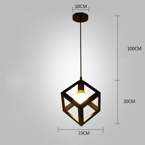 Nordic Kitchen Pendant Lights White Black Metal Cage Lampshade Dining Room E27 LED Ceiling Hanging Lamp for Home Living Room Bar