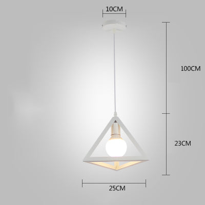 Nordic Kitchen Pendant Lights White Black Metal Cage Lampshade Dining Room E27 LED Ceiling Hanging Lamp for Home Living Room Bar