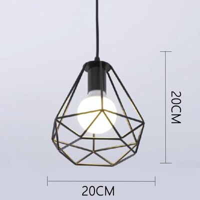 Nordic Kitchen Pendant Lights White Black Metal Cage Lampshade Dining Room E27 LED Ceiling Hanging Lamp for Home Living Room Bar