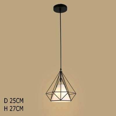 Nordic Kitchen Pendant Lights White Black Metal Cage Lampshade Dining Room E27 LED Ceiling Hanging Lamp for Home Living Room Bar