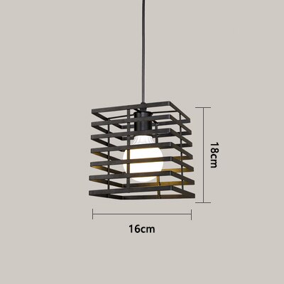 Nordic Kitchen Pendant Lights White Black Metal Cage Lampshade Dining Room E27 LED Ceiling Hanging Lamp for Home Living Room Bar