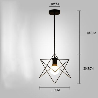 Nordic Kitchen Pendant Lights White Black Metal Cage Lampshade Dining Room E27 LED Ceiling Hanging Lamp for Home Living Room Bar