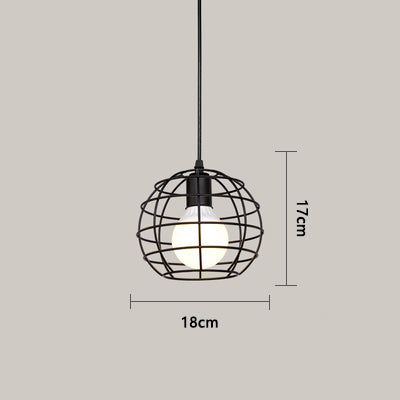 Nordic Kitchen Pendant Lights White Black Metal Cage Lampshade Dining Room E27 LED Ceiling Hanging Lamp for Home Living Room Bar