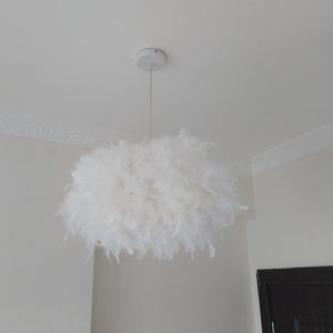 Modern Luxury Feather Droplight Romantic Hanging Dome Lamp Lamparas Pendant Luminaria Chandelier For Living Room Bedroom
